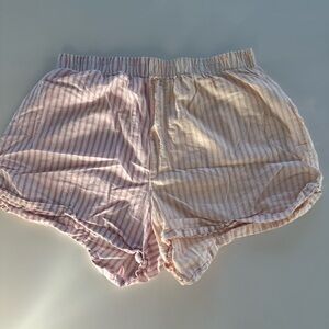 Z Supply Pink and Cream Striped Sleep Shorts